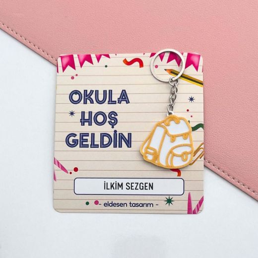 Makaslı İsme Özel Defter ve Anahtarlı Okul Açılış Hediyesi resmi