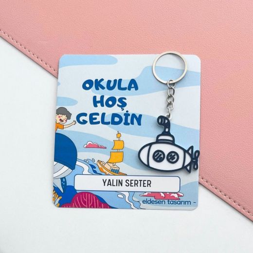 Balinalı İsme Özel Defter ve Anahtarlı Okul Açılış Hediyesi resmi